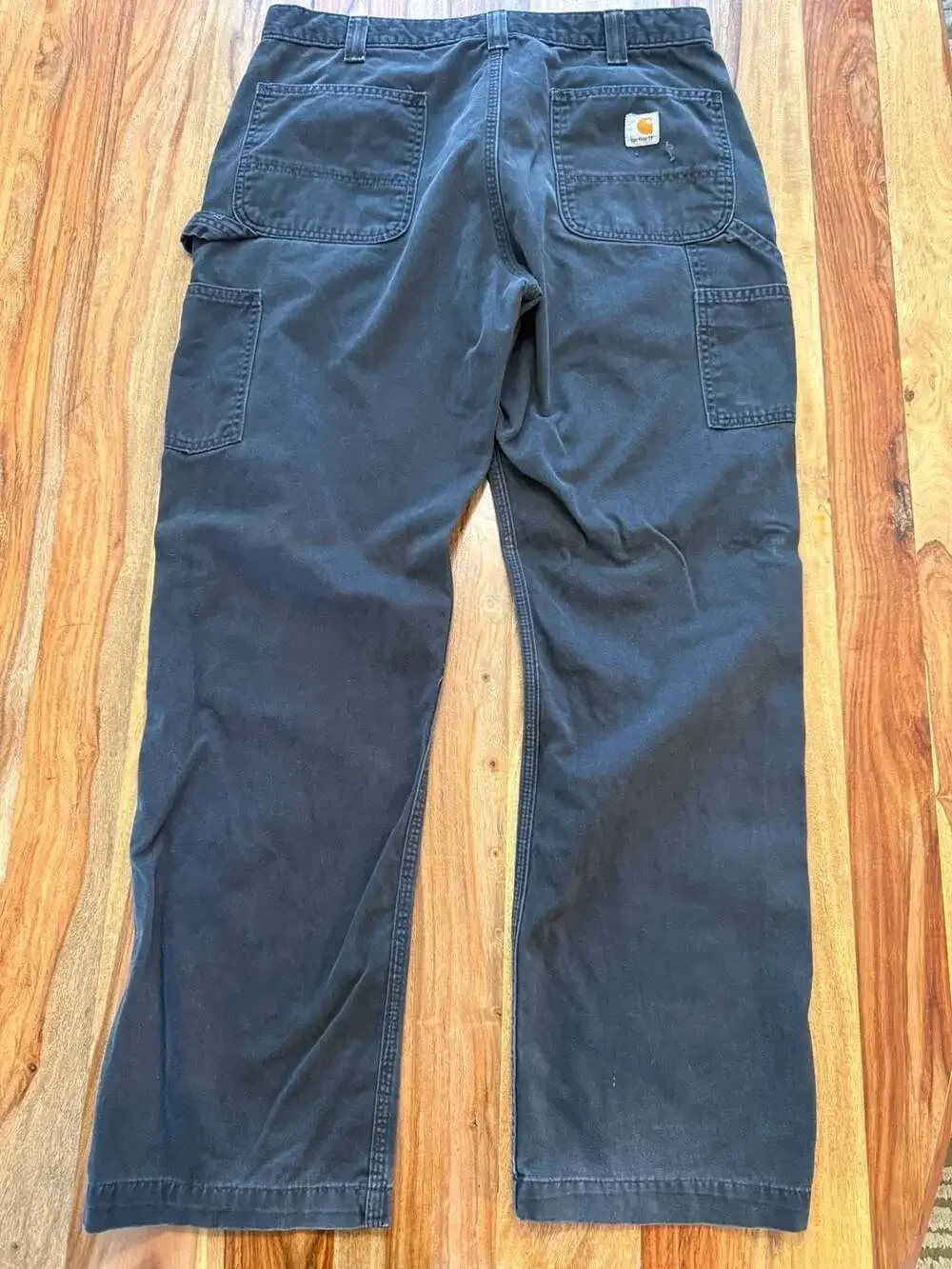 Carhartt Duck Canvas Utility Carpenter Work Pants Black 36x30